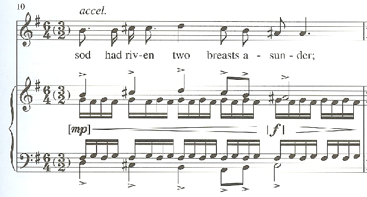 Example 26: Life Laughs Onward, Measures 9-10.