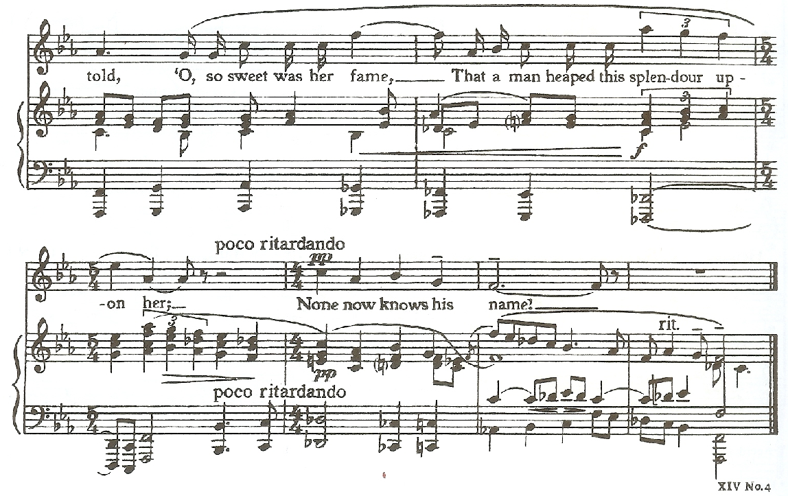 Example 8: Her Temple, Measures 14-19.